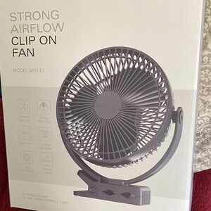 Clip-On Desk Fan in Light Gray